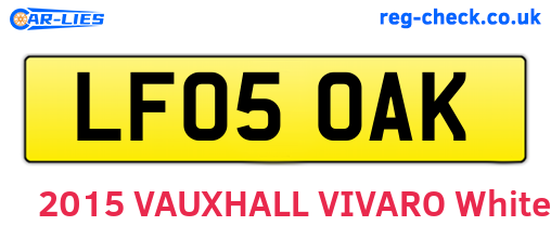 LF05OAK are the vehicle registration plates.