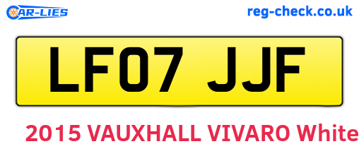 LF07JJF are the vehicle registration plates.