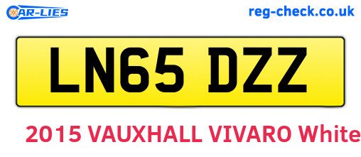 LN65DZZ are the vehicle registration plates.