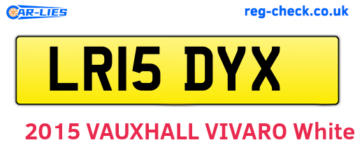 LR15DYX are the vehicle registration plates.
