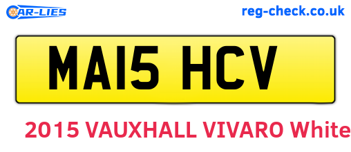 MA15HCV are the vehicle registration plates.