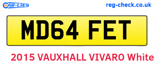 MD64FET are the vehicle registration plates.