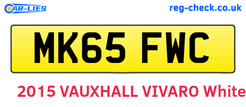 MK65FWC are the vehicle registration plates.