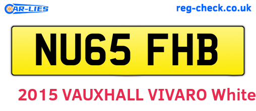 NU65FHB are the vehicle registration plates.