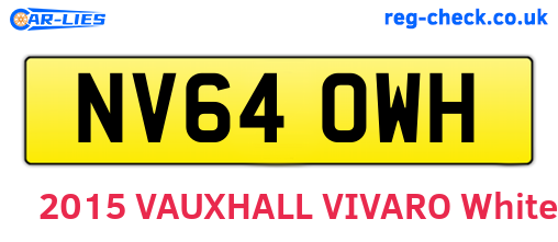 NV64OWH are the vehicle registration plates.