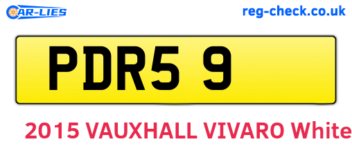 PDR59 are the vehicle registration plates.