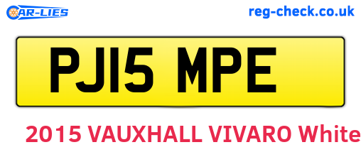 PJ15MPE are the vehicle registration plates.