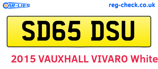 SD65DSU are the vehicle registration plates.