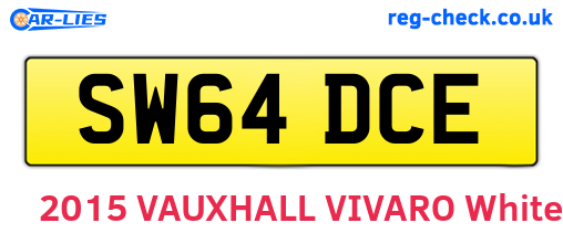 SW64DCE are the vehicle registration plates.