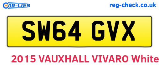 SW64GVX are the vehicle registration plates.