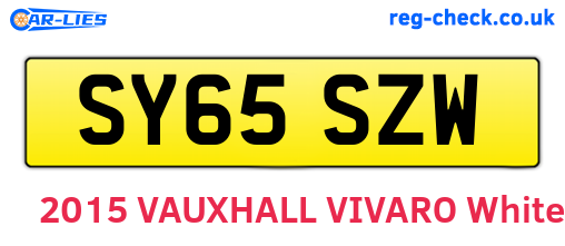 SY65SZW are the vehicle registration plates.