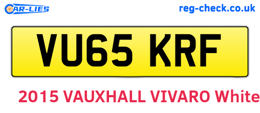 VU65KRF are the vehicle registration plates.