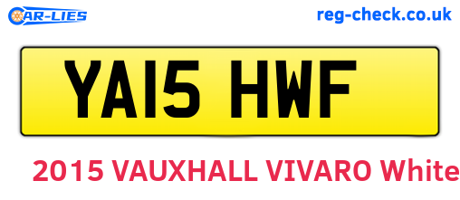 YA15HWF are the vehicle registration plates.