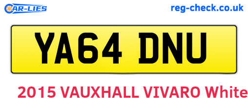 YA64DNU are the vehicle registration plates.