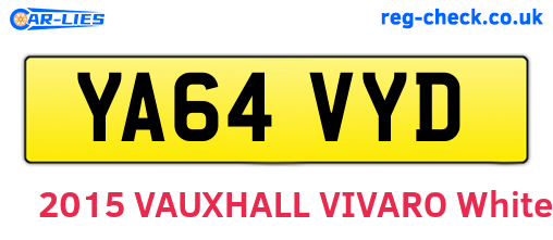 YA64VYD are the vehicle registration plates.