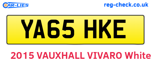 YA65HKE are the vehicle registration plates.