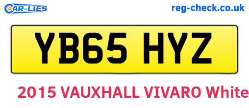 YB65HYZ are the vehicle registration plates.