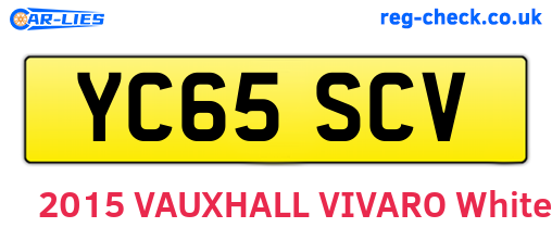 YC65SCV are the vehicle registration plates.