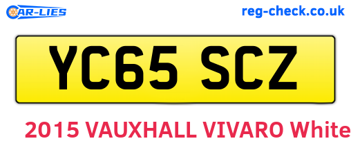 YC65SCZ are the vehicle registration plates.