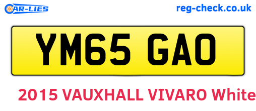 YM65GAO are the vehicle registration plates.