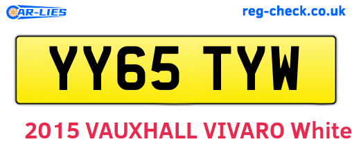 YY65TYW are the vehicle registration plates.