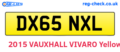 DX65NXL are the vehicle registration plates.