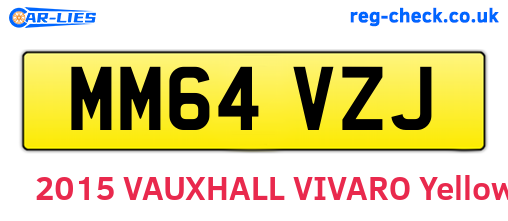 MM64VZJ are the vehicle registration plates.