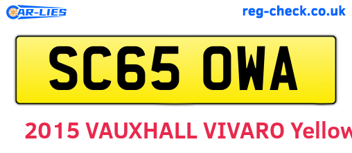 SC65OWA are the vehicle registration plates.