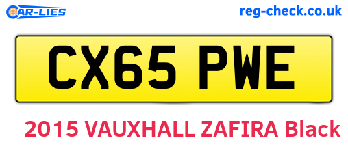 CX65PWE are the vehicle registration plates.