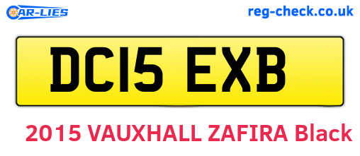 DC15EXB are the vehicle registration plates.