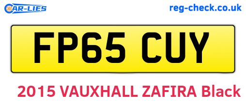 FP65CUY are the vehicle registration plates.