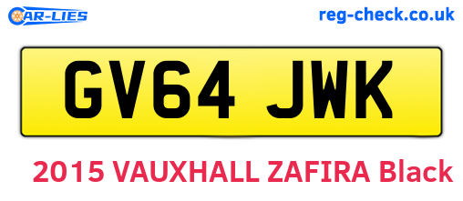 GV64JWK are the vehicle registration plates.