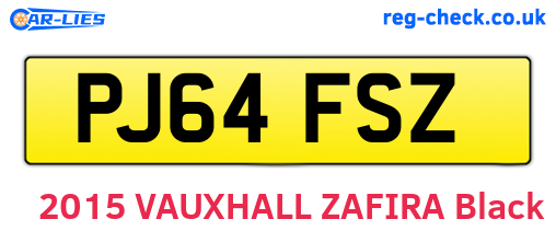 PJ64FSZ are the vehicle registration plates.