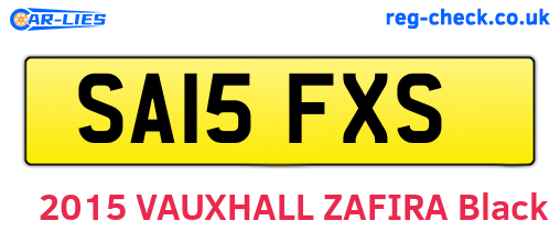 SA15FXS are the vehicle registration plates.