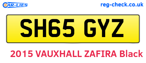 SH65GYZ are the vehicle registration plates.