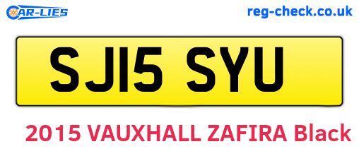 SJ15SYU are the vehicle registration plates.