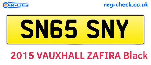 SN65SNY are the vehicle registration plates.