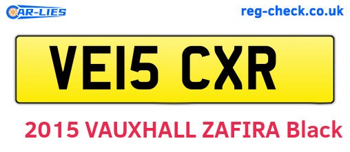VE15CXR are the vehicle registration plates.