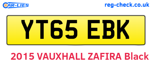 YT65EBK are the vehicle registration plates.