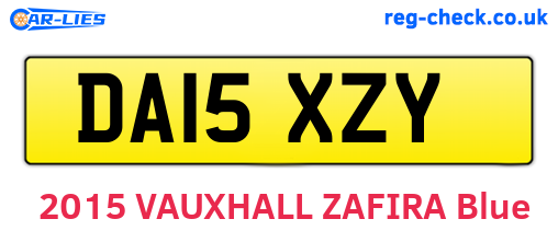 DA15XZY are the vehicle registration plates.