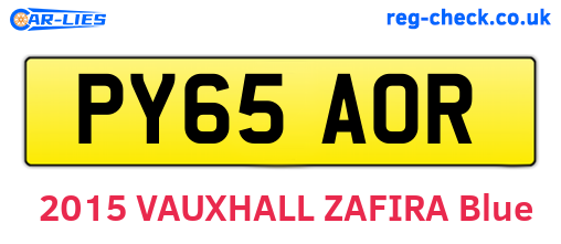 PY65AOR are the vehicle registration plates.