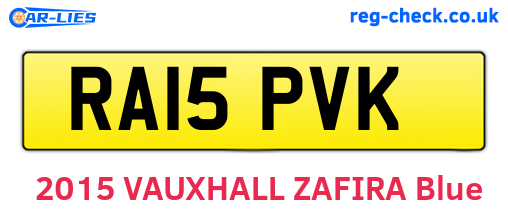 RA15PVK are the vehicle registration plates.