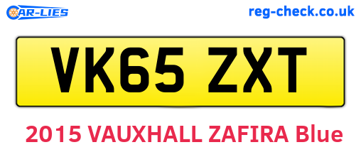 VK65ZXT are the vehicle registration plates.