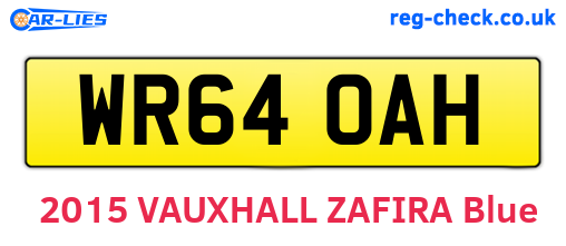 WR64OAH are the vehicle registration plates.