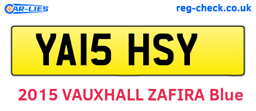 YA15HSY are the vehicle registration plates.