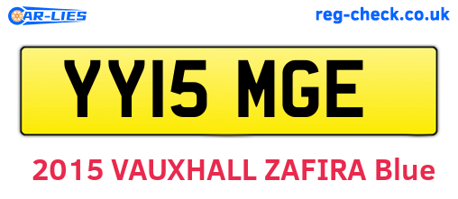 YY15MGE are the vehicle registration plates.