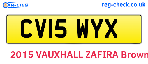 CV15WYX are the vehicle registration plates.