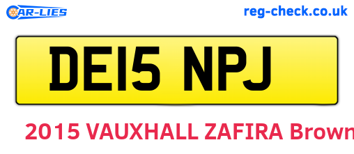 DE15NPJ are the vehicle registration plates.