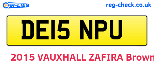 DE15NPU are the vehicle registration plates.