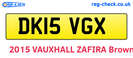 DK15VGX are the vehicle registration plates.